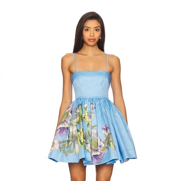 Alemais Donata Mini Dress Sky Blue Sz US 6